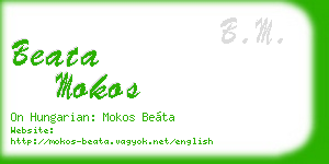 beata mokos business card